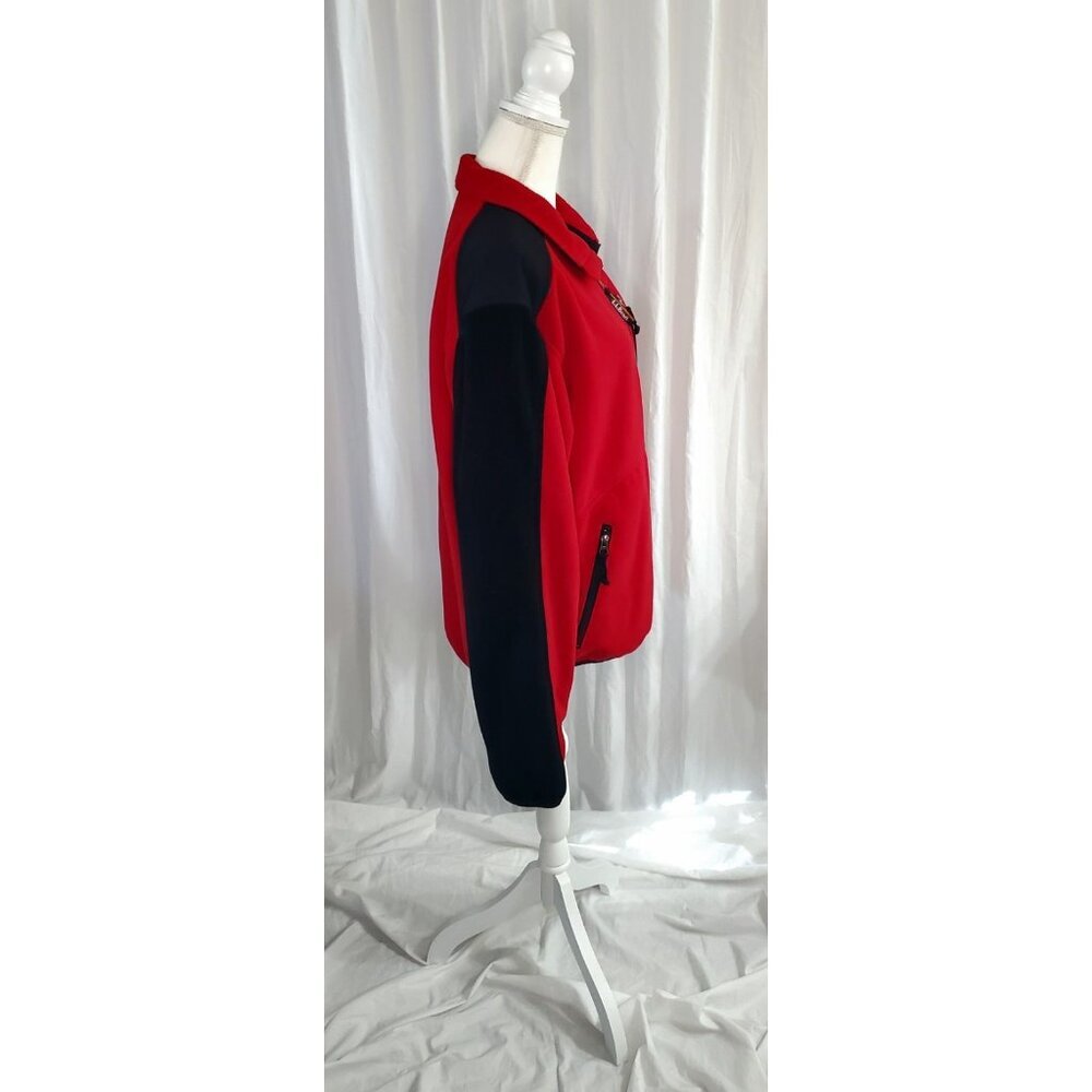 Vtg LL Bean Polartec Wind Pro Fleece Jacket USA Made Red & Black Full Zip Mens L - Picture 7 of 16
